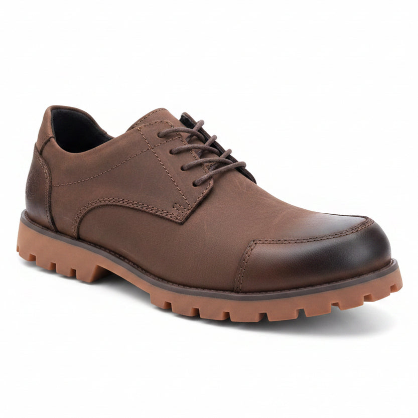 Men’s Rugged Leather Derby Casual Shoes – Premium Smart Casual Lace-Up Shoes