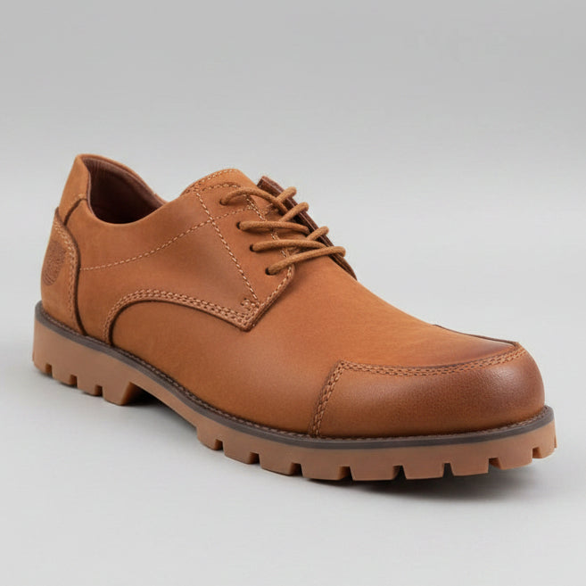 Men’s Rugged Leather Derby Casual Shoes – Premium Smart Casual Lace-Up Shoes