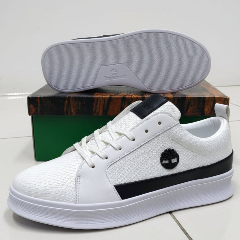 Monochrome Court Sneakers | Textured Lifestyle Shoes_BK