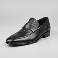 Men’s Croc-Embossed Leather Loafers – Premium Slip-On Formal Dress Shoes