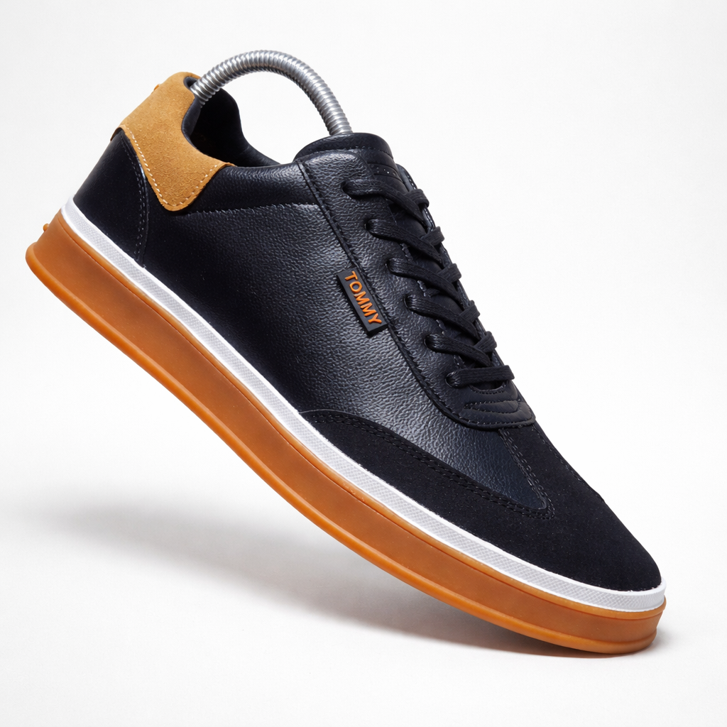 Men’s Premium Leather Casual Sneakers – Comfort Everyday Smart Style Shoes