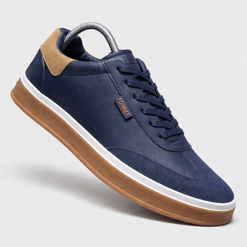 Men’s Premium Leather Casual Sneakers – Comfort Everyday Smart Style Shoes