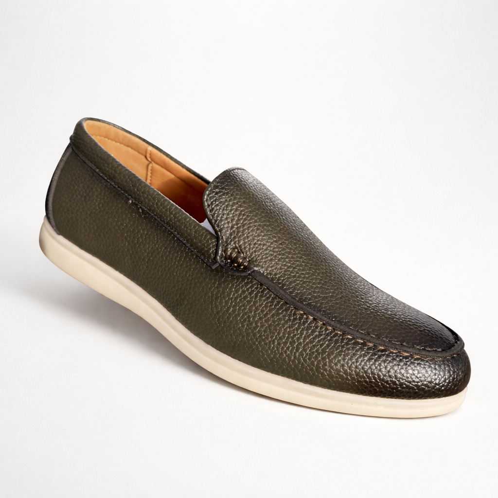 Men’s Premium Textured Slip-On Loafers – Stylish Casual Comfort Walking Shoes