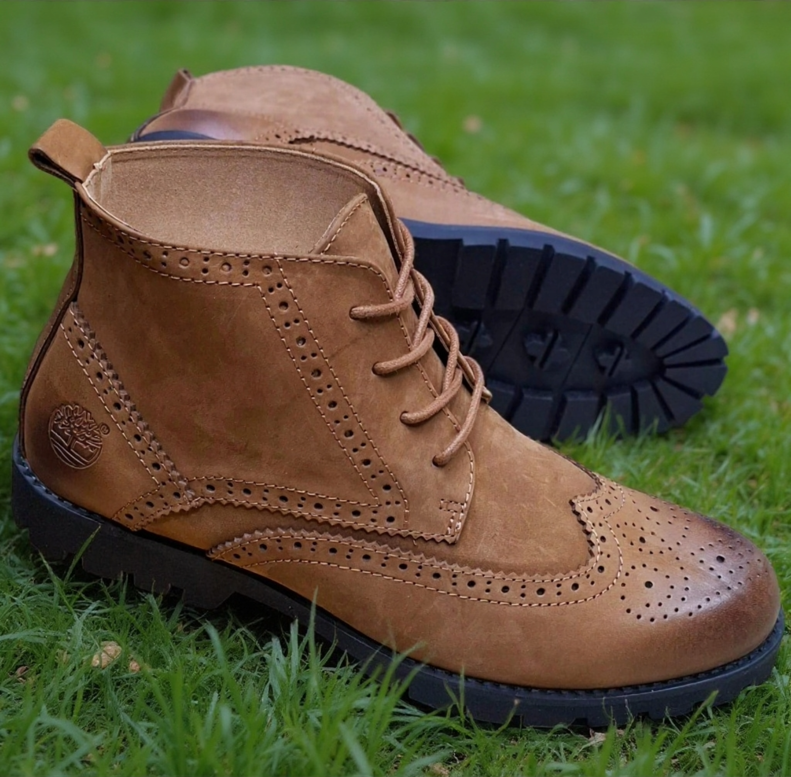 Men's Vintage Brogue Chukka Boots | Classic Smart Casual Leather Boots