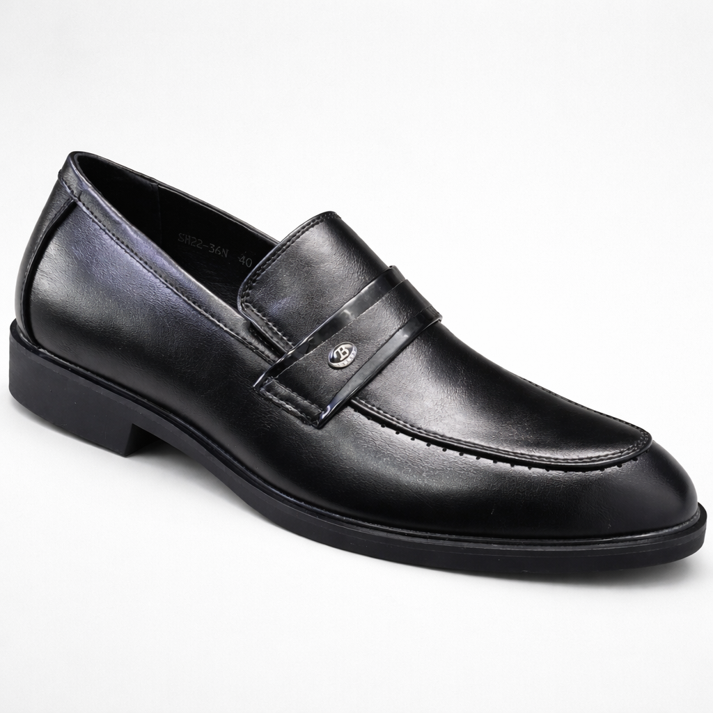 Men’s Classic Leather Slip-On Loafers – Elegant Formal Office Shoes